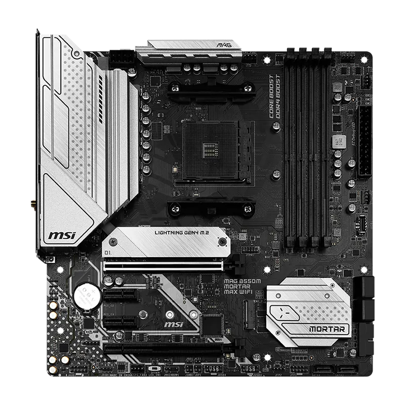 MSI MAG B550M MORTAR MAX WIFI MICRO-ATX AMD B550 B550M DDR4 4400（OC）MHZ M.2 SATA3 USB3.2 128G Best Support R9 CPU Socket AM4