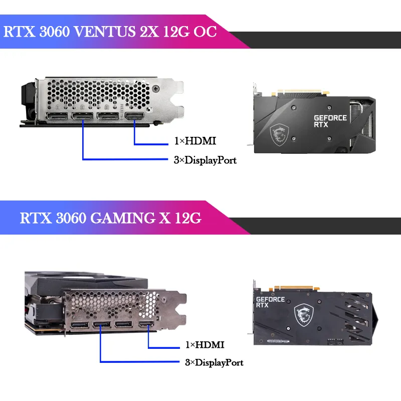 MSI RTX 3060 Ventus 2X 12G OC LHR Graphics Card GDDR6