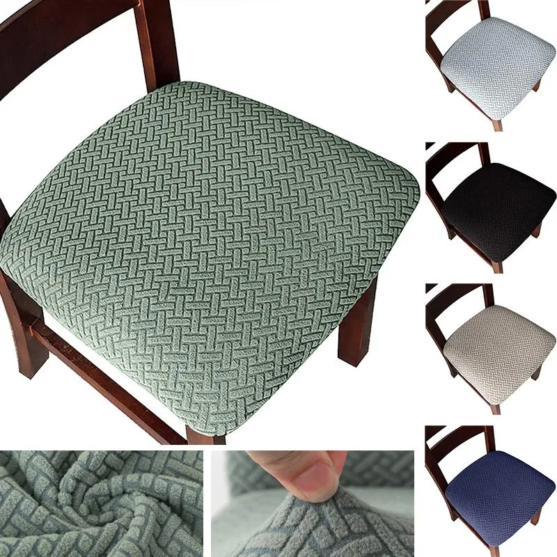 Chair Covers 1/2/4/6 Pcs Jacquard Fabric Spandex Seat Universal Elastic Cushion Furniture Protector For Dining Banquet