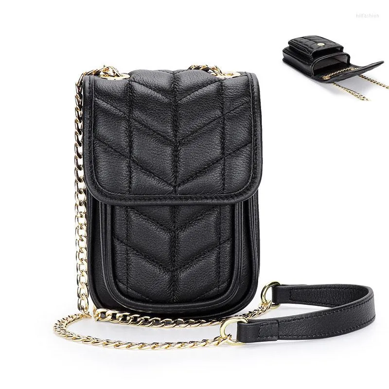 Evening Bags Mini Crossbody Ladies Bag Genuine Leather Mobile Phone Fashion Cowhide Handbag Women Casual Small Shoulder