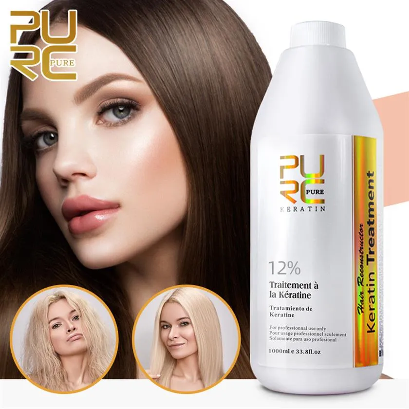 Produkt prostowania włosów purc 12% brazylijska keratyna do głębokiego obróbki kręconych włosów wygładzanie miękkiej pielęgnacji włosów 199n
