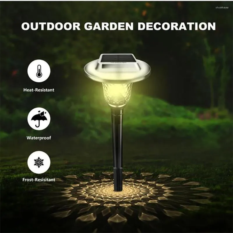 Zonne -gazon Licht LED Garden Grondstekker Outdoor Waterdichte straat Roestvrijstalen glasverlichting