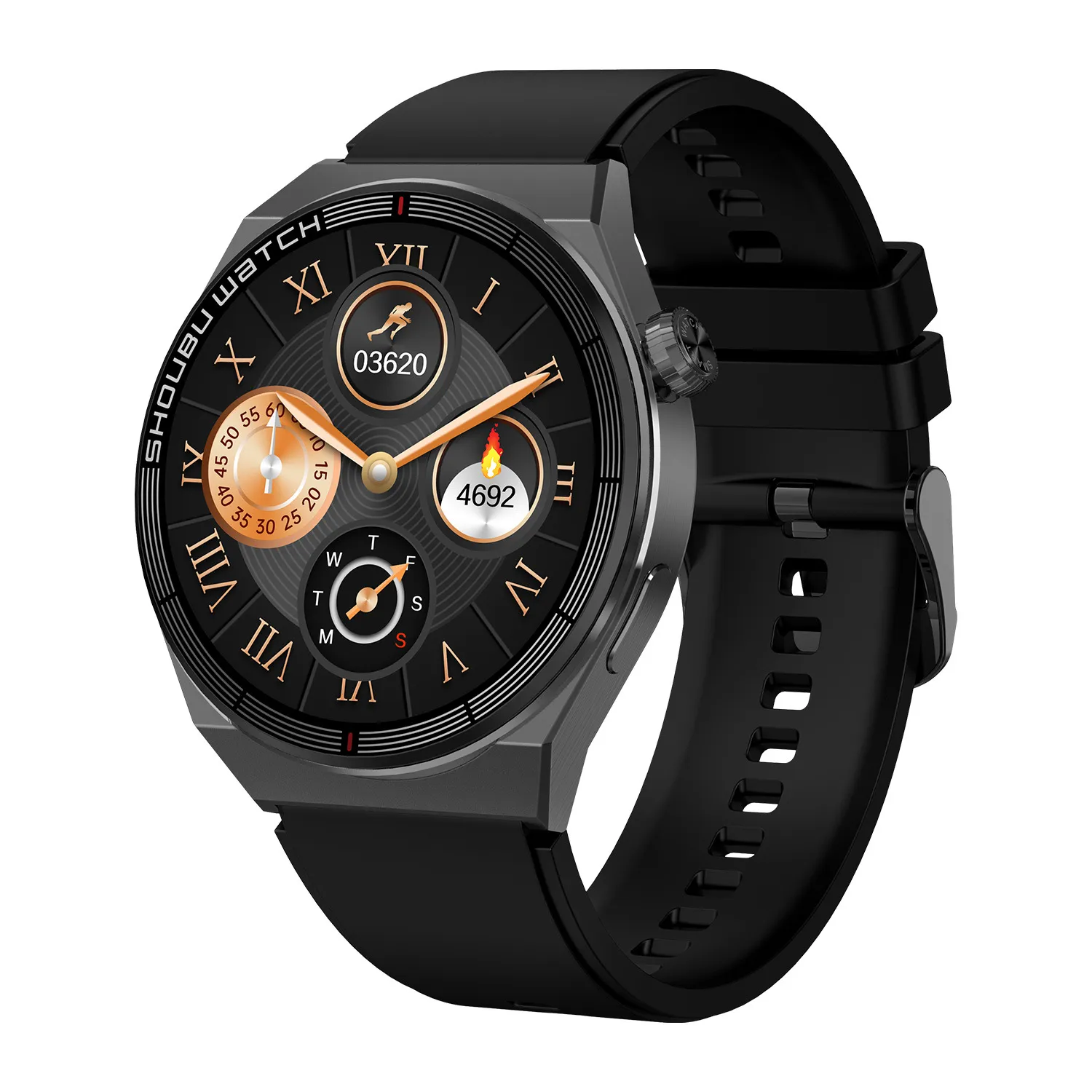 Yezhou2 ET3Pro Man Electronic Smart Watch BluetoothコールNFCアクセスコントロールオフライン支払い心拍数監視Appleのワイヤレス充電スマートウォッチ