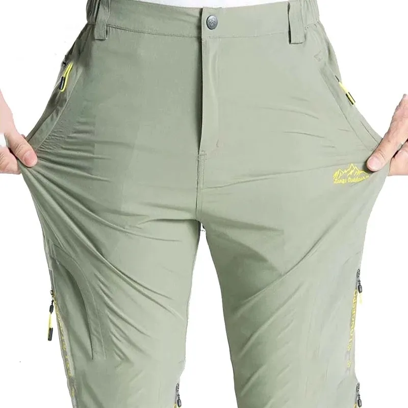 Calça masculina de verão masculino de caminhada de verão casual seco rápido respirável calça fina de montanha viagens ao ar livre calças de cargo de escalada 230310
