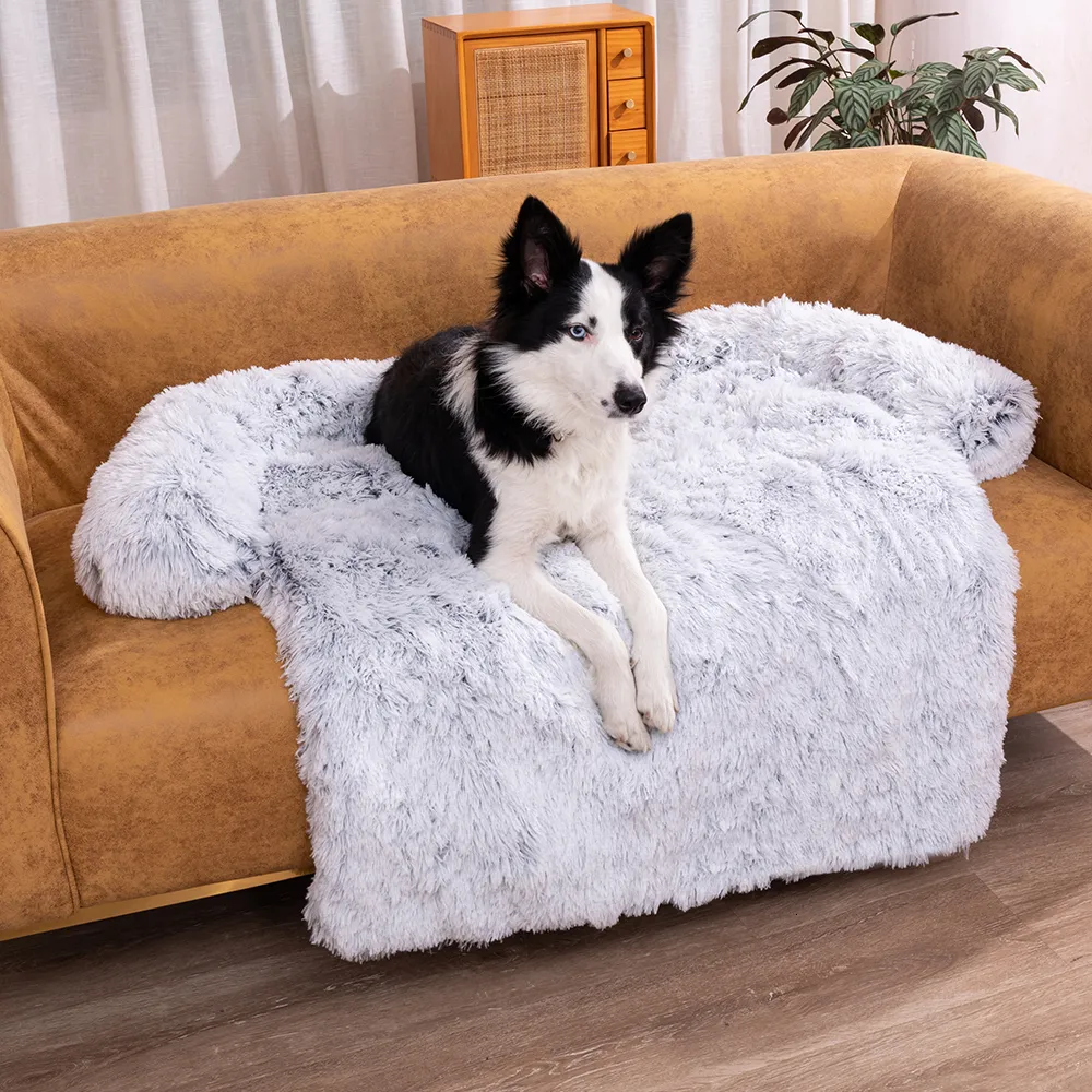 Katbedden meubels wasbaar Pet Sofa Dog kalmerend lange pluche winter warme kennel kussendeken dekselbeschermer 230309