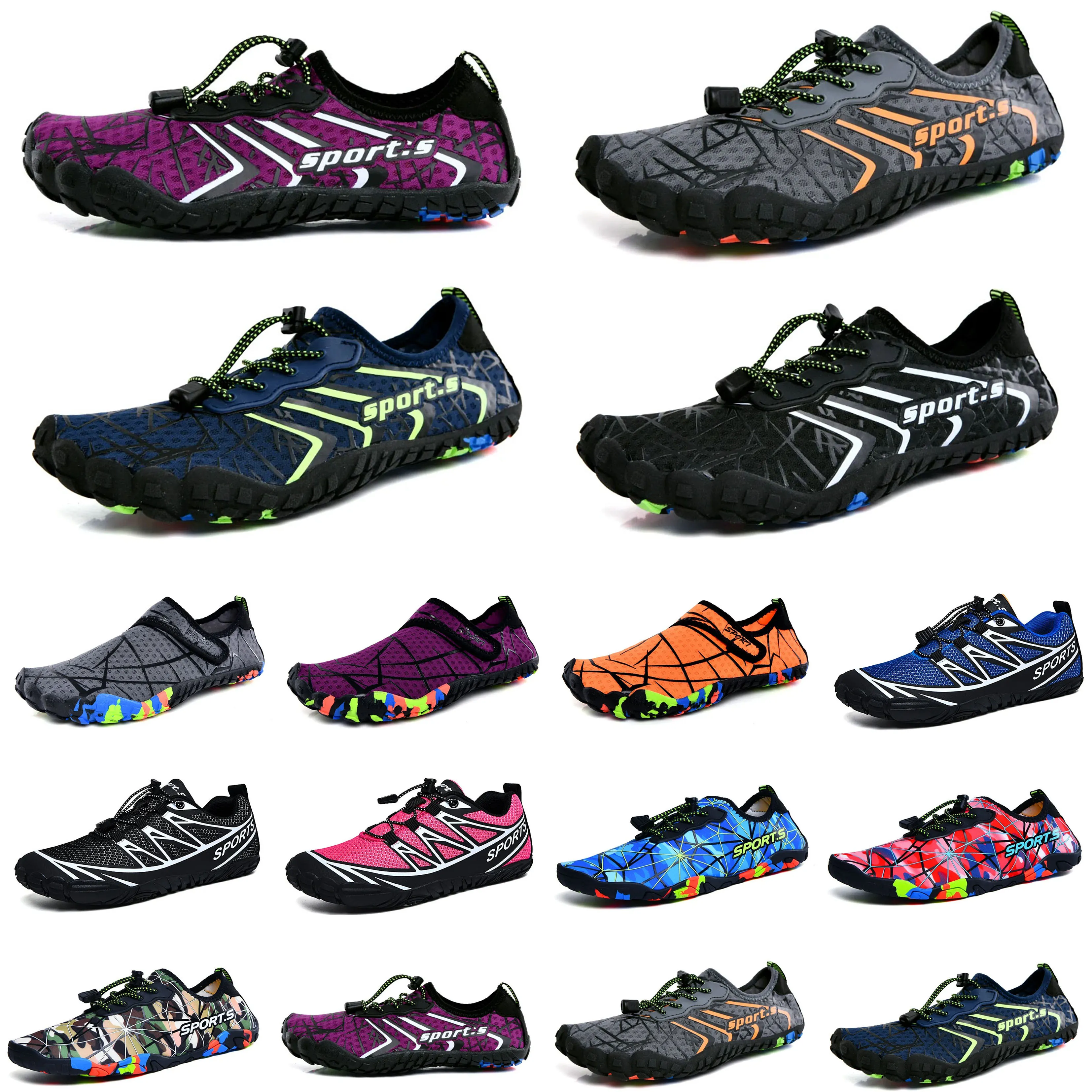 Wasserschuhe, orange, rosa, grau, weiß, Watschuhe, Strandschuhe, Paar, weiche Sohlen, Creek-Sneaker, grau, Barfußhaut, Schnorcheln, Waten, Fitness, Damen, Sportschuhe