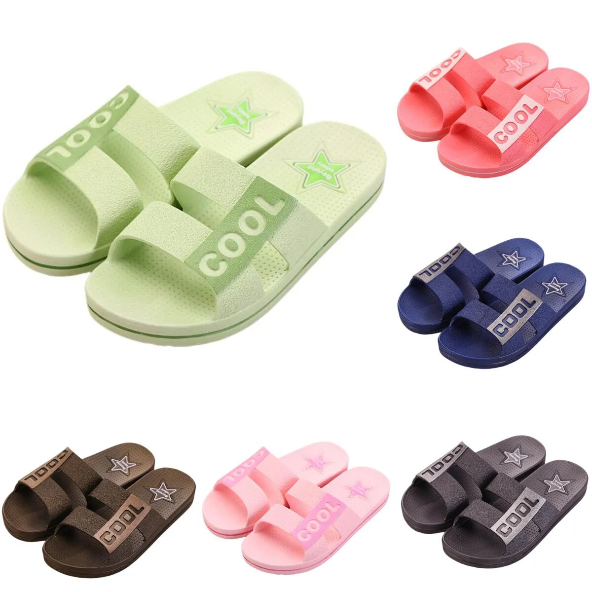 Slippers Indoor outdoor blue black white green women men shoes Beach Coast bathroom antiskid sandal size 36-45