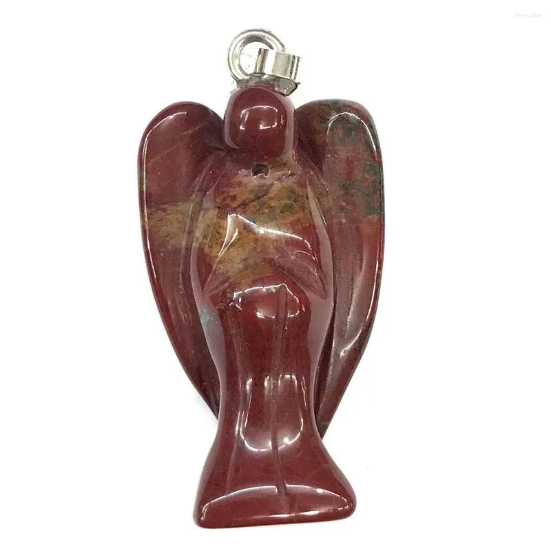 Colares pendentes de pedra natural gem forma de anjo rubi preto ágata tigre olho artesanato artesanato de colar acessórios para mulher fazendo 22x35mm