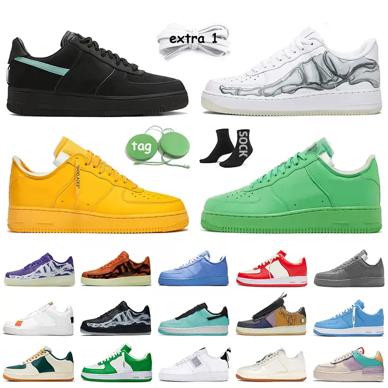 Wholesale Women Mens Running Shoes Tiffany and Co Skeleton White Black Goost Grey University Gold Green Spark Low Panda Utility LX UV Light Bone Trainers Sneakers