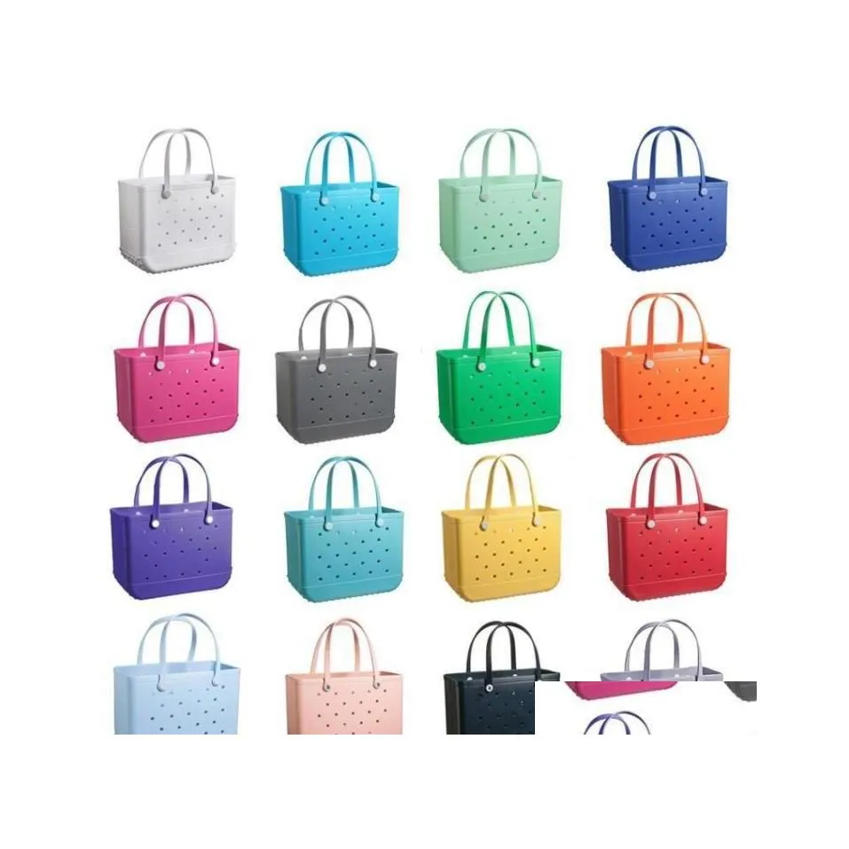 Storage Bags Rubber Beach Eva With Hole Waterproof Sandproof Durable Open Sile Tote Bag For Outdoor Pool Sports Sn4163 Drop Delivery Dhgdp