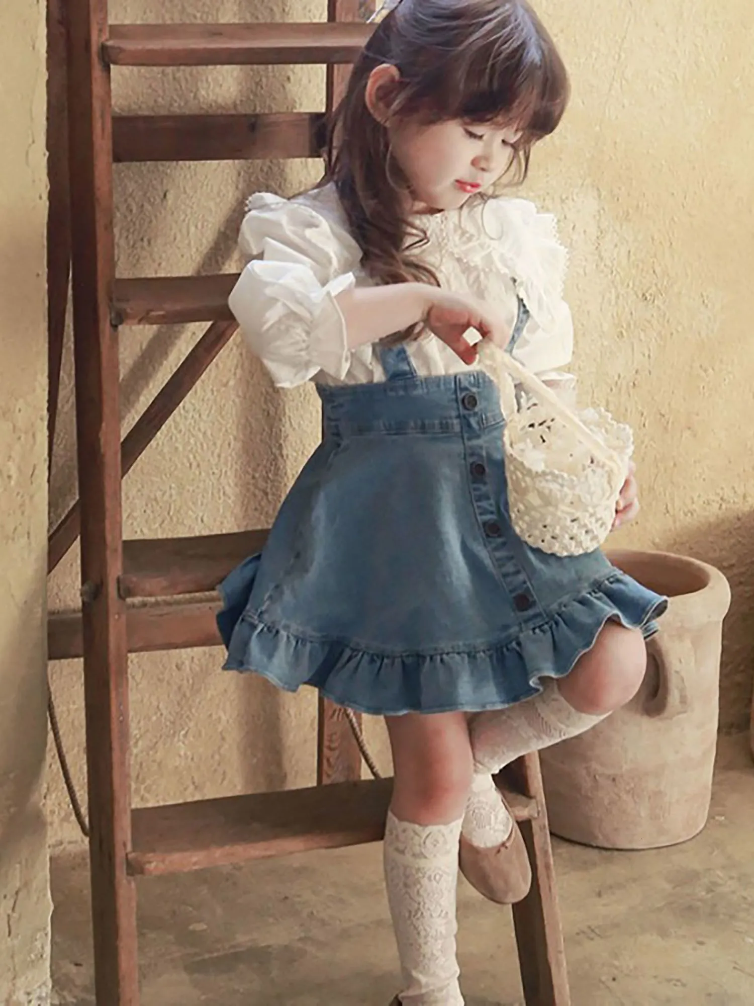 denim suspender skirt dress Skirts Baby Girl Denim Suspender Skirts Casual... From Kai07, $14.44