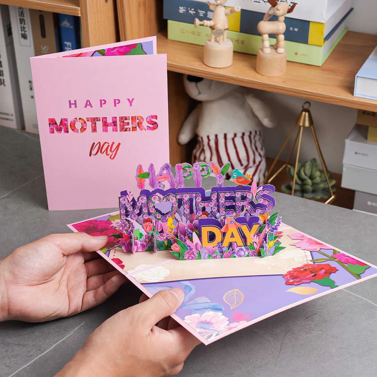 GREETING ART Carte Pop-up « Happy Mother's Day » - 20,3 X 15,2 Cm - Carte De Vœux 3D En Papier Pour Maman, Grand-mère, Femme, Elle