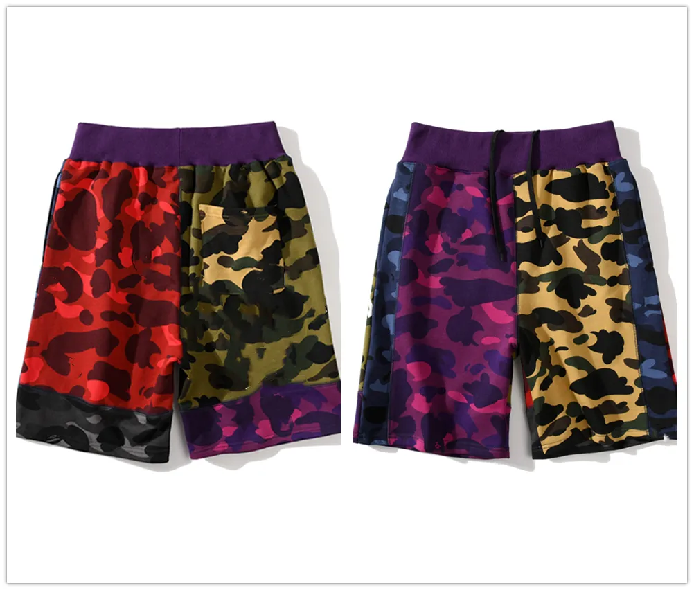 Shorts pour hommes Hommes Designer Femmes Swim Coton brodé Terry Spot lumineux Camouflage Rouge Bleu et Violet Colorreflective Gym Natation Inaka A8