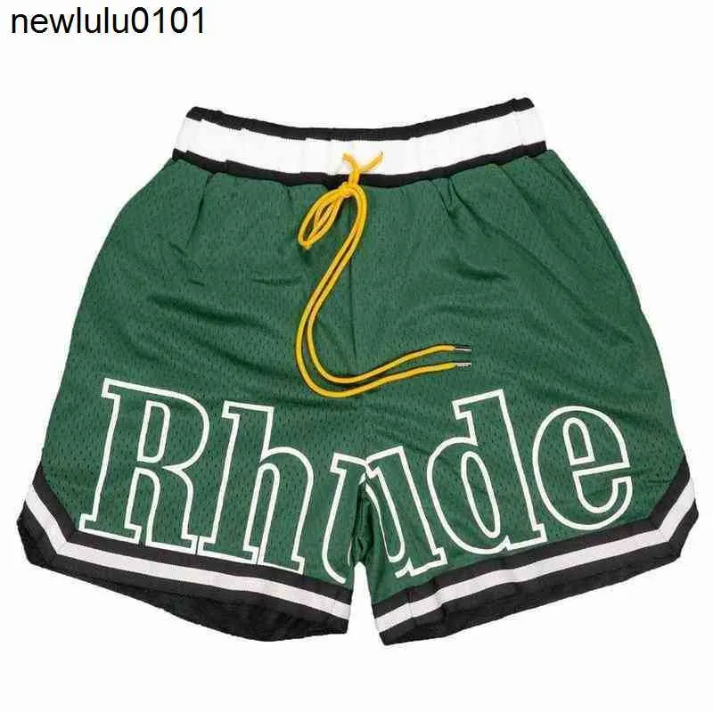 Mens Shorts 2023 Rhude Athletic Casual Mesh Short Men Womens 클래식 비치 패션 럭셔리 디자이너 거리