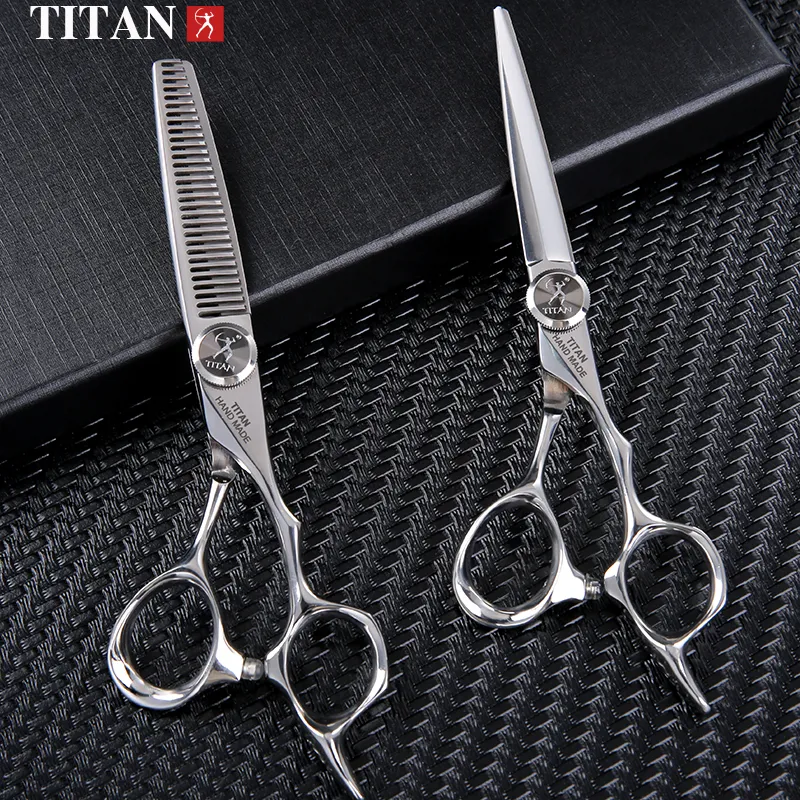 XUANFENG 6 Zoll Friseurschere Set – Schwarz/Silber, 440C Stahl, Inkl. Ausdünnschere