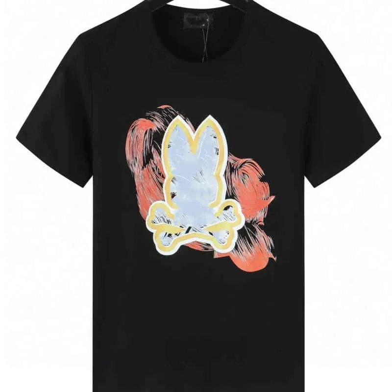 Psychological Bunny T-shirts Designer Skull Bunny Mönster Topp Bomull O-Neck Rabbit Animal Print T Shirts For Women Custom Printed Pop Tees 313