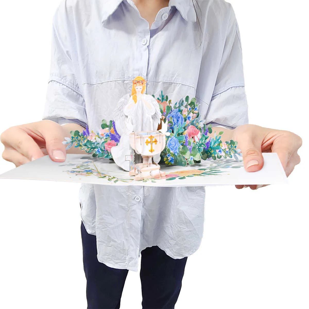 3D Baptism Pop Up Postmates Gift Card For Braless Greeting Z0310 From