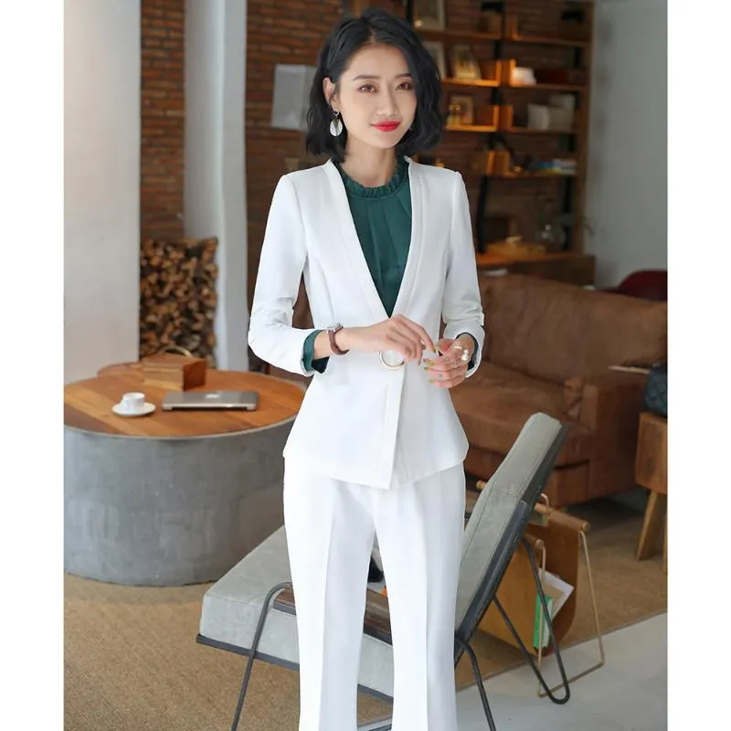 White Pantsuit for Women, White Formal Suit Set for Women, White
