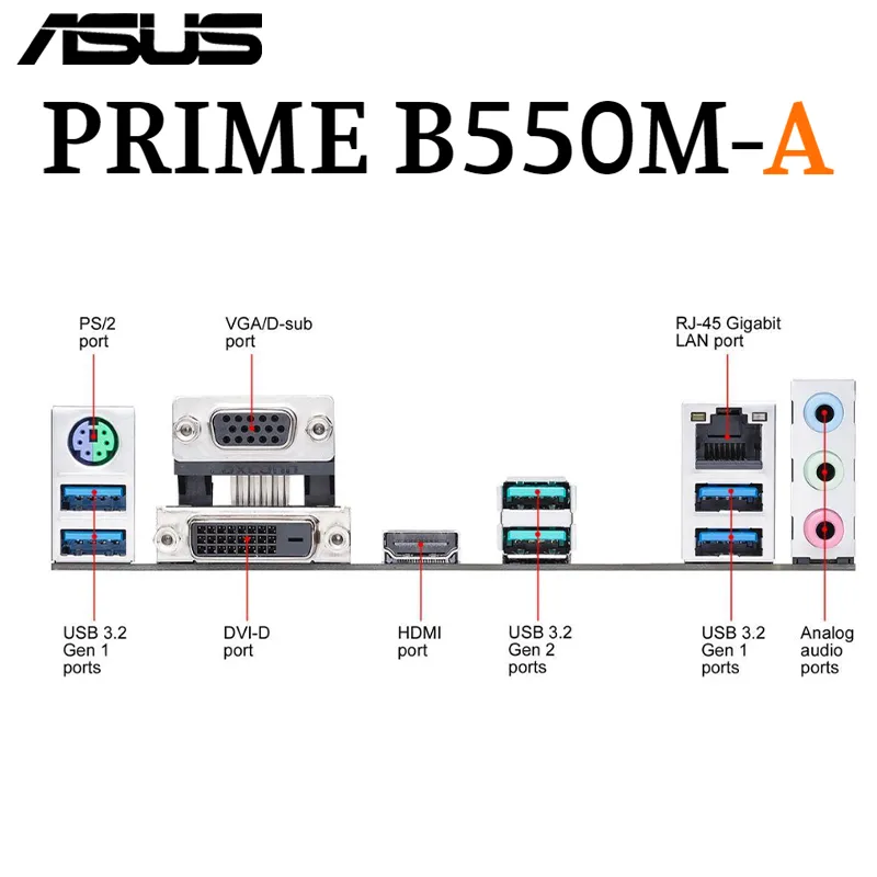 ASUS PRIME B550M A Socket AM4 Motherboard AMD B550 Support R3 R5 R7 CPU