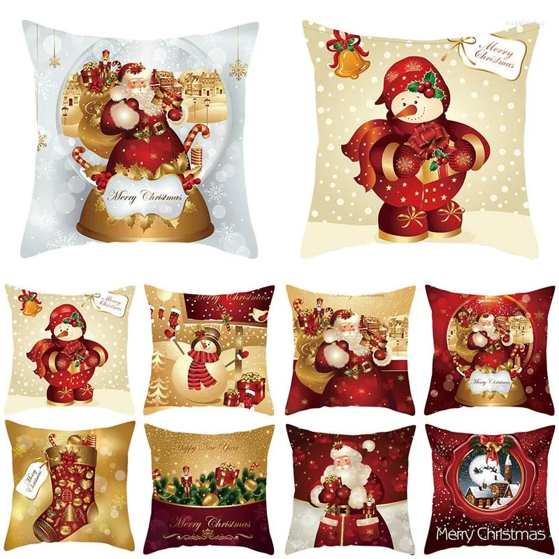 Décorations de Noël Noël décoration d'arbre d'oreiller en or Couverture coussin du Père Noël pour le bonhomme de neige à la maison Noel Navidad 202