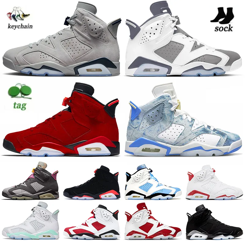 Jumpman 6 Scarpe da pallacanestro da donna da uomo 6s British Khaki Washed Denim Cool Grey Travis White Toro Black Infrared Red Oreo Hare OG High Trainers Sneakers 47