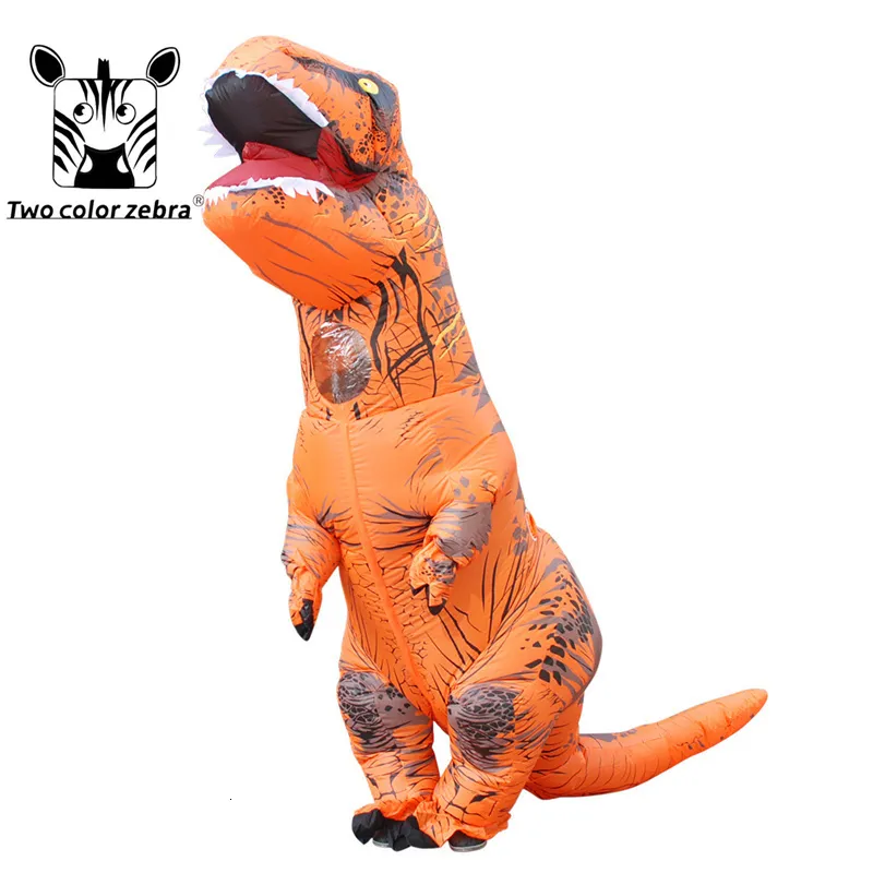 Tematdräkt dinosaurie Uppblåsbar kostymfestdräkter Fancy Mascot Anime Halloween Costume For Adult Kids Dino Cartoon Cosplay T-Rex 230310