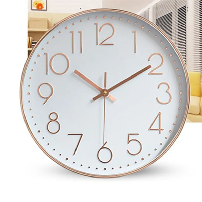 Zegary ścienne Nordic Minimalizm Klasyczny zegar ścienny 30 cm Skala stereo szklana plastikowa Mute Nowoczesna design zawiesić Zegary salon dekoracja domu 230310