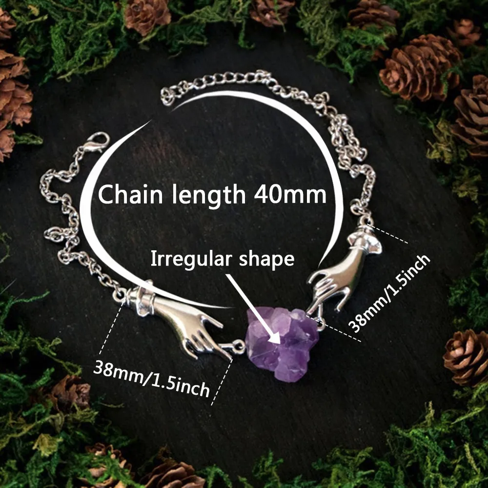 Mode natuurlijke kristal ruwe steen amethist hanger energie genezende edelsteen ketting charmes minerale stenen sieraden voor vrouwen