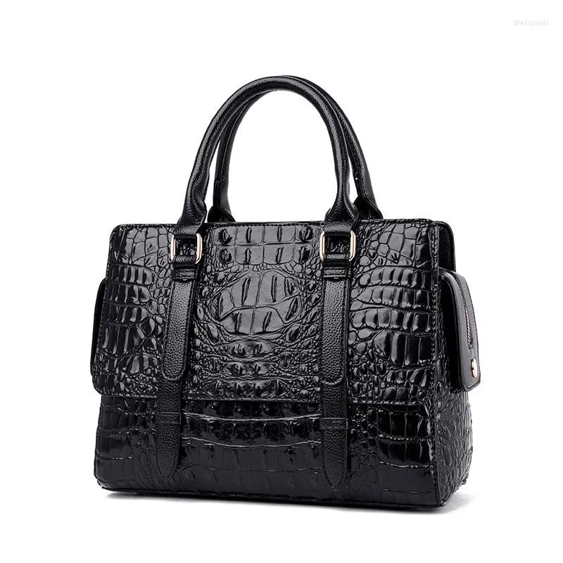 Sacs de soirée Discount unique femme sac à bandoulière usine haute qualité Imitation cuir Crocodile motif Messenger Shopping grand