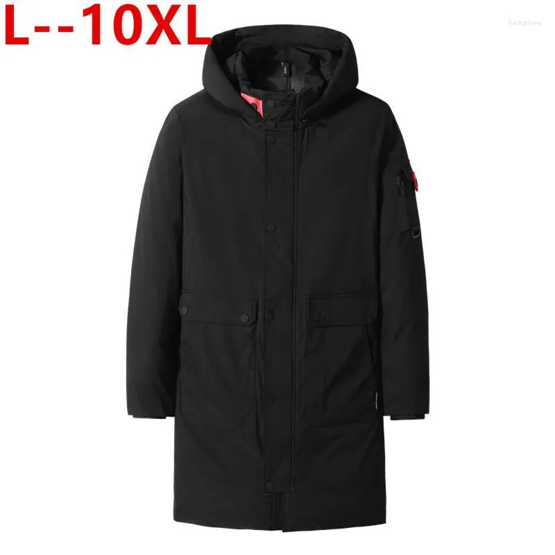 Mężczyzny Down Plus 10xl 8xl 6xl 5xl 2023 Zimowa odzież swobodna kurtka z kapturem bawełniana marka marki męskiej odzieży
