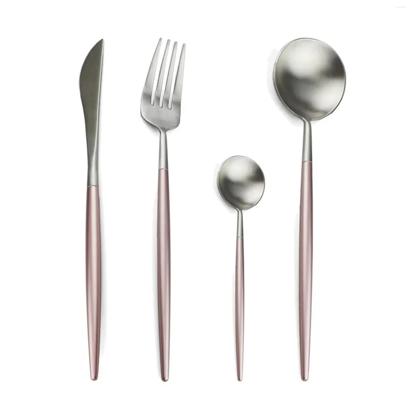 Set di stoviglie JANKNG Set in oro rosa 304 Posate occidentali in acciaio inossidabile Stoviglie da cucina Forchetta Coltello Scoop Argenteria