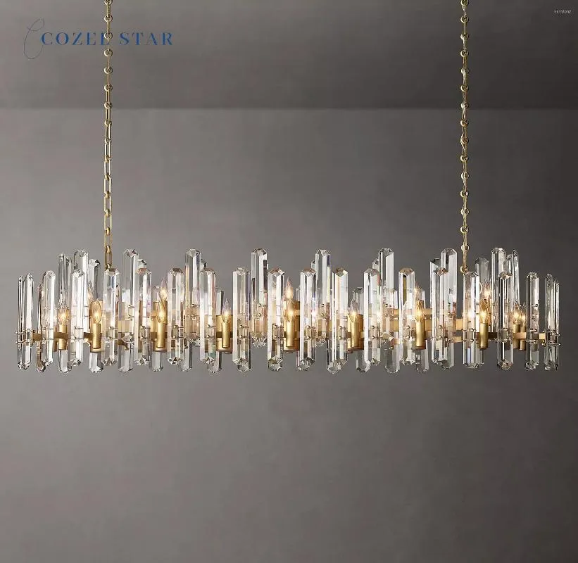 Chandeliers Bonnington Linear Lighting Modern Vintage LED Crystal Ceiling Pendant Lamp Lustre Dining Room Lights