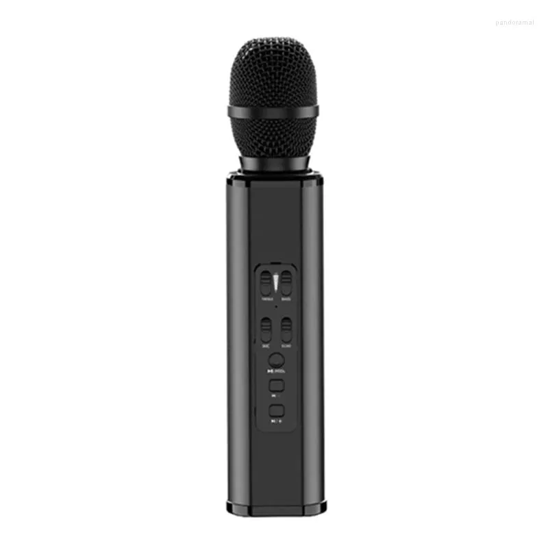 Mikrofonlar K6 Kablosuz Mikrofon Karaokes Oyuncu Kayıt Şarkı Söyleme BT4.1 Hoparlör Android Akıllı Telefon PC için Taşınabilir