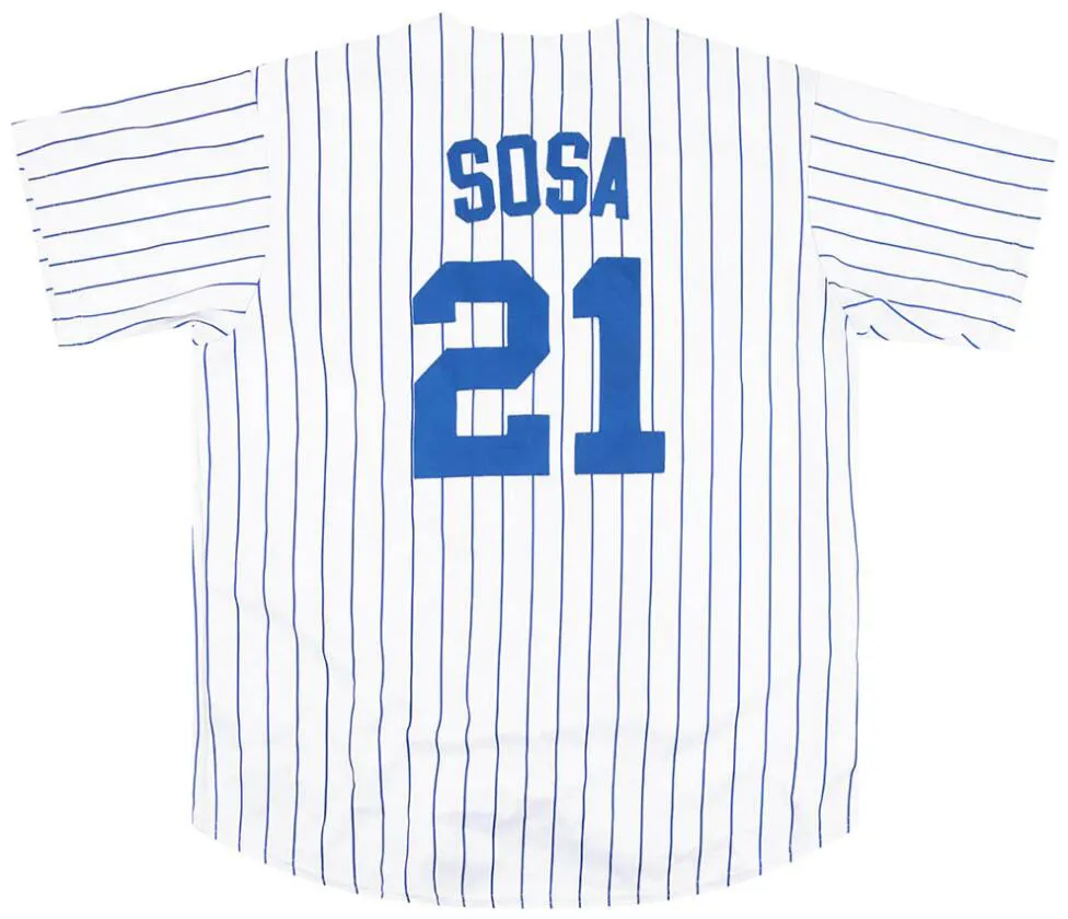 Zszyte koszulki baseballowe 21 Sammy Sosa Mitchell Ness Jersey 2004 Mężczyźni Kobiet Młodzież S-4xl Retro Jersey