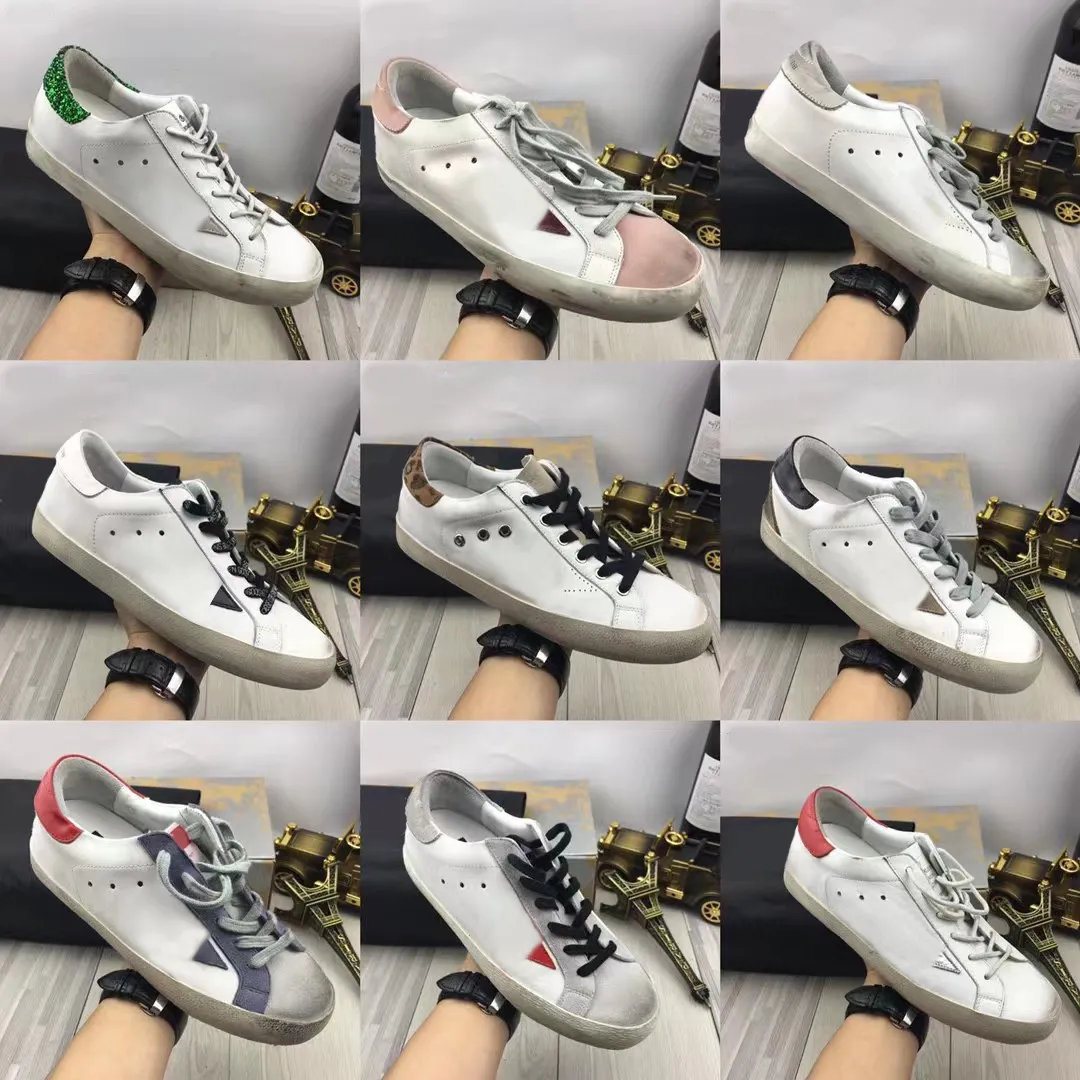 Superstjärnigt märke casual gyllene skor ny release hi star lyxskor Italien designer dam sneakers Paljett Classic do old lace up man Casual Shoe äkta läder 10A