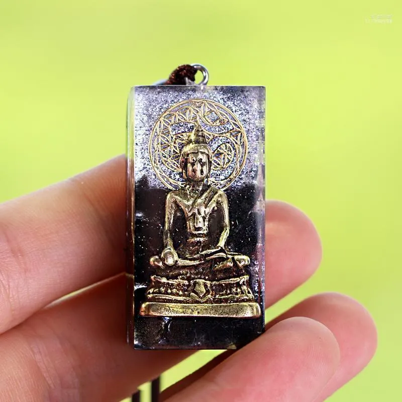 Pendentif Colliers Fait Main Obsidienne Orgone Collier Bouddha Orgonite Énergie Chakra Bijoux Emf Protection Elle22