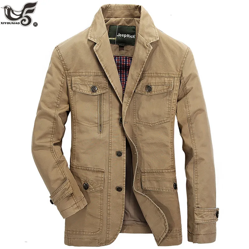 Men's Jackets Casual Denim Jacket Men 100% Cotton Business Coat Male Brand Clothing Stylish Autumn winter Suit Blazer Jean Jacket Man 230311