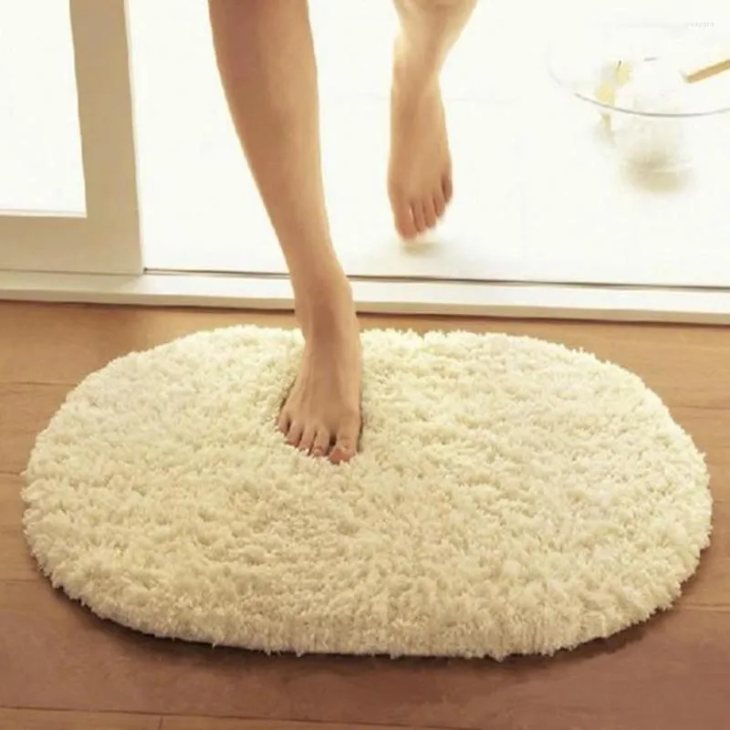 Toalettstol täcker mjukt vattenabsorption badmattor golv dörröppning matta tjocka mattor icke-halk badrumsminne skum ellips