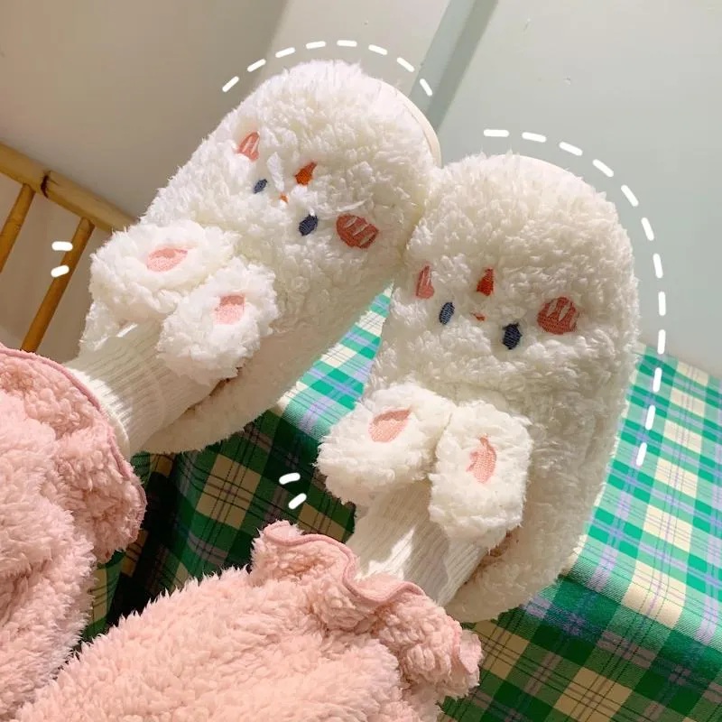 Chaussons mise à niveau mignon Animal pantoufle pour femmes filles mode Kawaii moelleux hiver chaud femme dessin animé maison