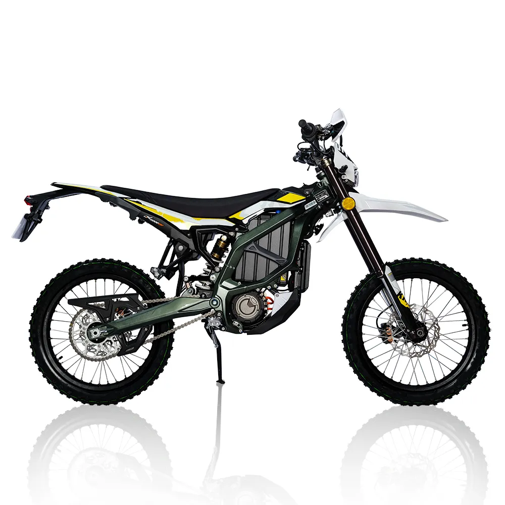 2024 Sur Ron E Bike 74V 12.5kW Orta Dukkan Elektrik Kir Bisiklet Ye il Aluminyum Ala m 55AH Pil Tam Suspansiyon 50mph Maks