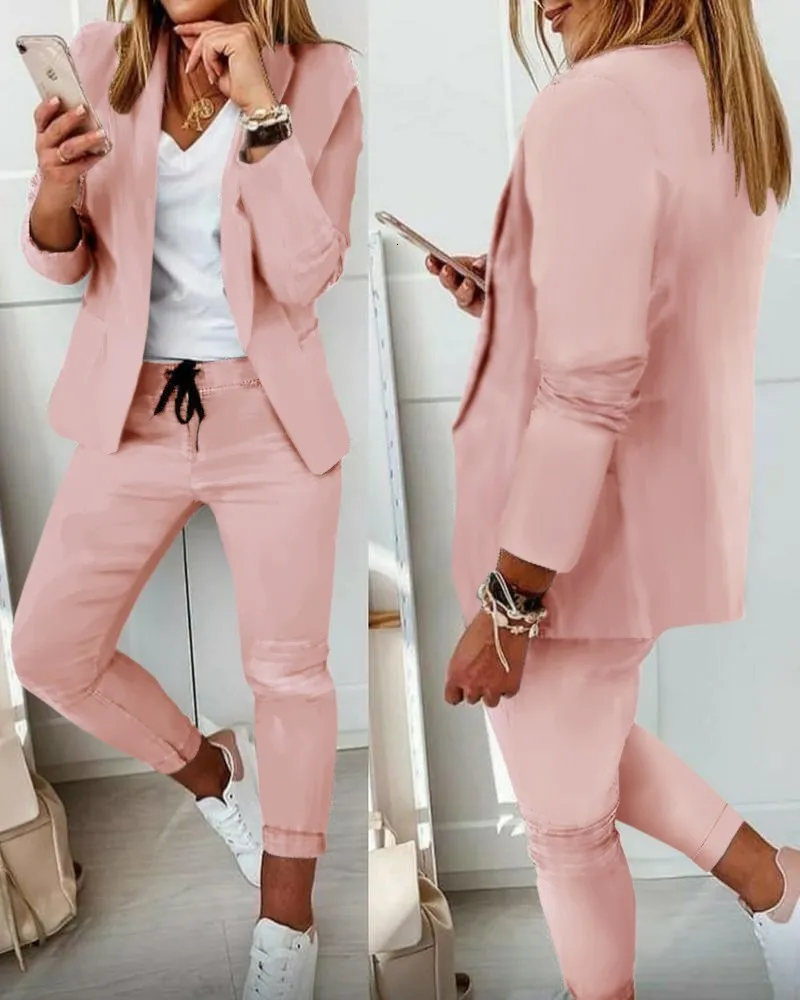 Damen-Anzug Einreihig Mit Stehkragen – Jacke & Hose Set Für Hochzeit, Bankett & Business
