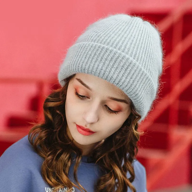 Beanies Beanie/Skull Caps Swak Beanie Hat For Women Winter Knittade päls Skallies Varma motorhuven Kvinnlig hattar Girl