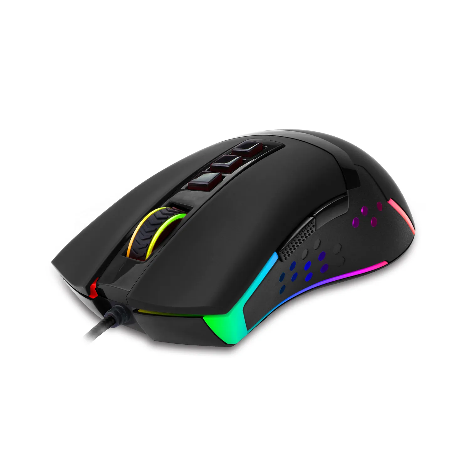 N M712 Wired Gaming Mouse RGB Backlit MMO 9 Button Macro Macro Programmable Mice 10000 dpi for Windows PC Gamer