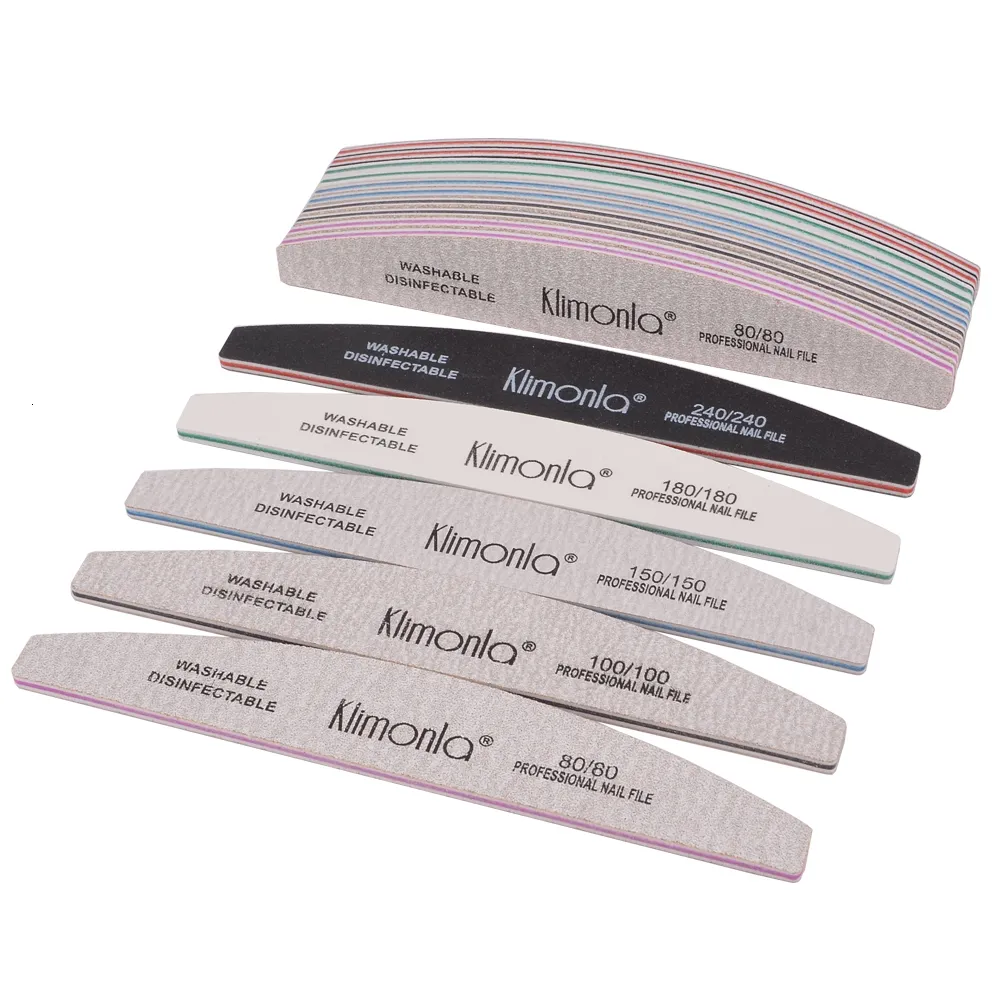 Nail File Set - Professional 80/100/150/180/240 Grit Nail Files, Half ...