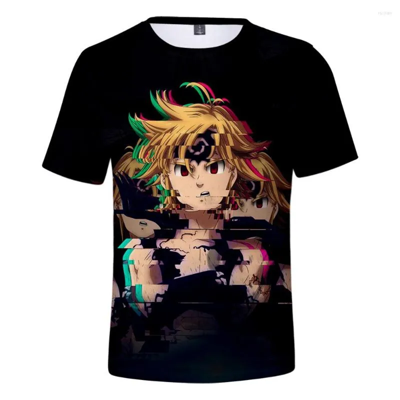 T-shirts pour hommes 2023 Anime The Seven Deadly Sins 3D T-shirt imprimé unisexe mode Harajuku manches courtes col rond vêtements de rue
