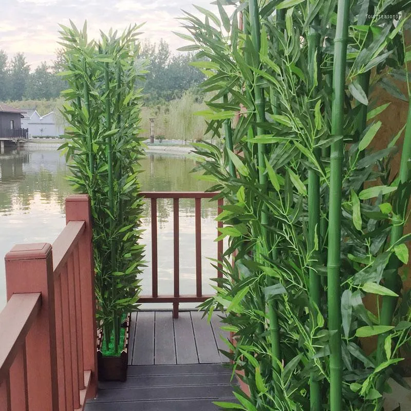 Flores decorativas Simulação de plantas artificiais de bambu para decoração quarto de jardim em casa e