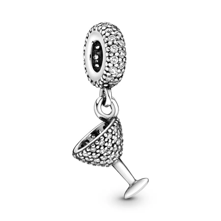 Pandora S925 srebrny balon na gorące powietrze, księżyc, wiśnia, urok biżuterii odpowiedni do bransoletki biżuterii mody DIY