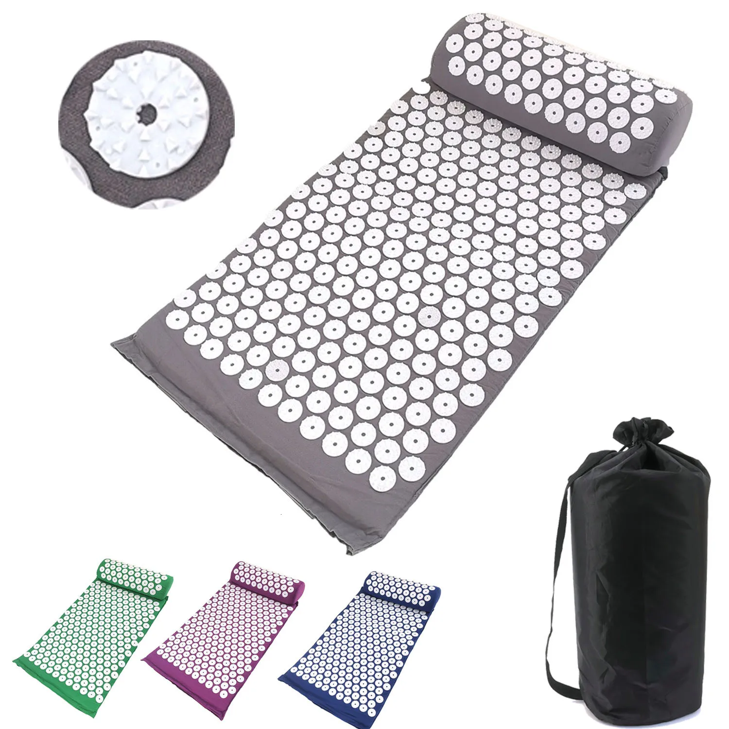 Acupuncture Full Back Massager Mat And Pillow Set For Pain Relief And