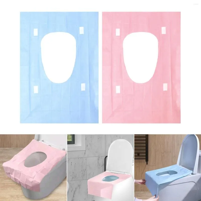 Housses de siège de toilette 20 pièces jetables 40Cmx60cm accessoires de voyage doublures antidérapantes pour Pot Camping Stations d'avion