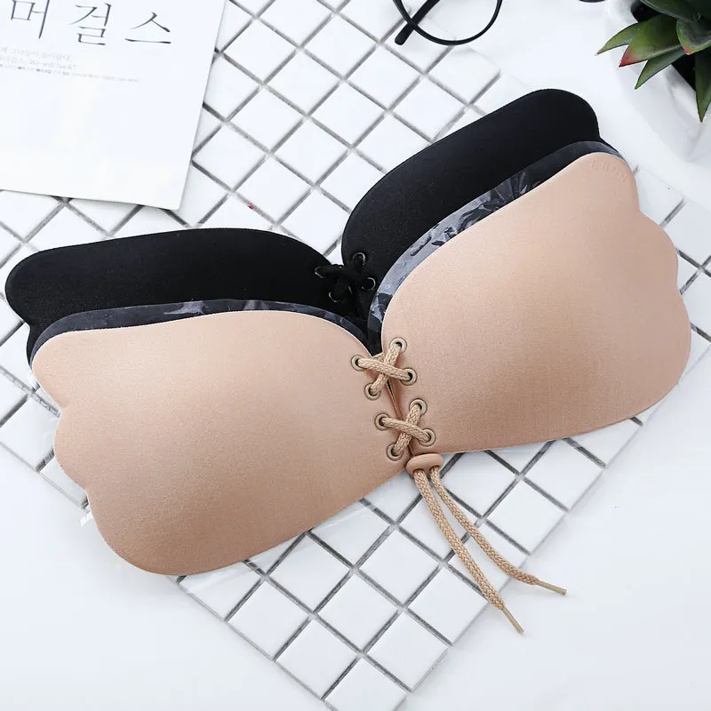 Womens Push Up Silicone Bra Sexy Wings All Shape, Invisible Self Adhesive  Cup In ABCD Beige/Black From Ladymm, $2.61